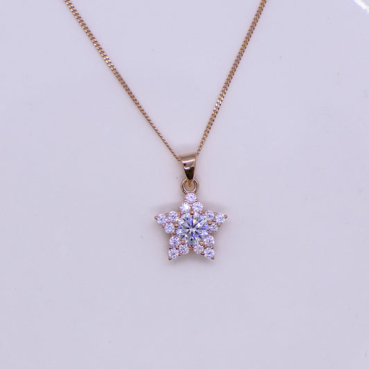 Rose Silver Sparkling CZ Star Necklace - John Ross Jewellers