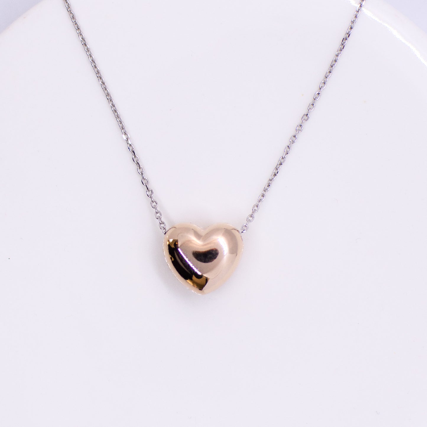 Rose Silver Heart Necklace - John Ross Jewellers