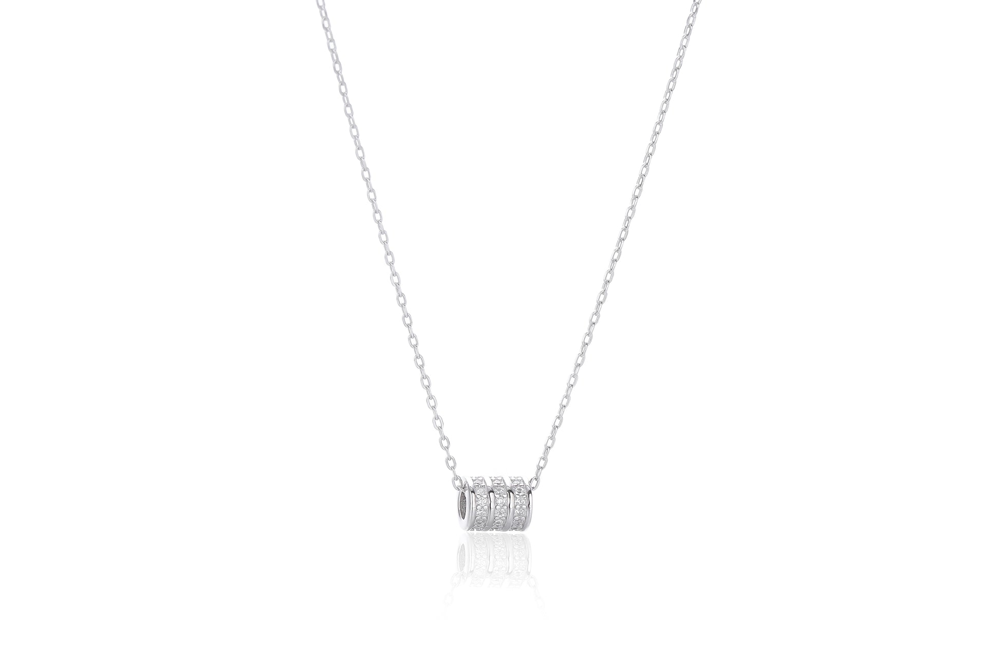 Silver CZ Roulade Necklace - John Ross Jewellers