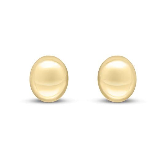 9ct Gold Puffed Oval Stud Earrings - John Ross Jewellers