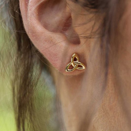 10ct Gold Trinity Knot Stud Earrings - John Ross Jewellers