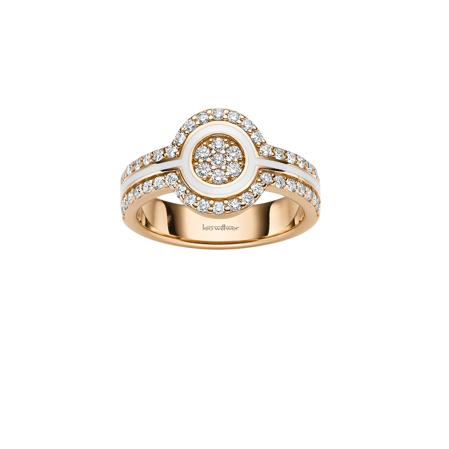 18ct Rose Gold Diamond & Enamel Ring - John Ross Jewellers