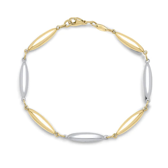 9ct Gold Two Tone Bracelet | Yellow & White Gold - John Ross Jewellers