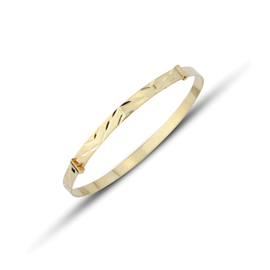 Kids 9ct Gold Chevrons Bangle - John Ross Jewellers