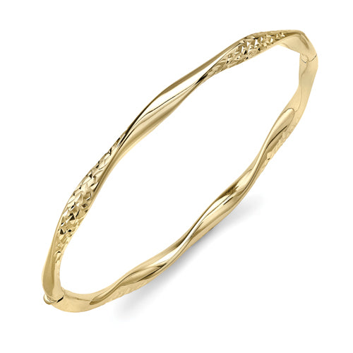 9ct Gold Kisses with a Twist Bangle - John Ross Jewellers