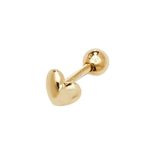 Ear Candy 9ct Gold Domed Heart Cartilage Stud - John Ross Jewellers