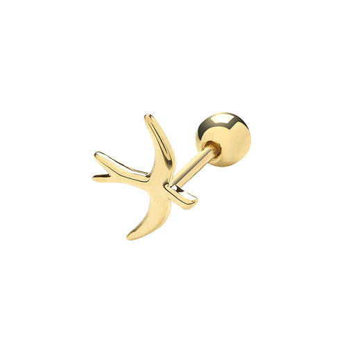 Ear Candy 9ct Gold Swallow Cartilage Stud - John Ross Jewellers