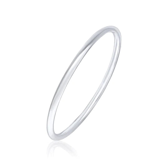 Silver Round Shaped Bangle | 4mm - John Ross Jewellers