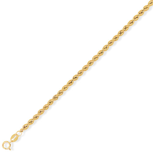 9ct Gold Hollow Rope Chain - John Ross Jewellers
