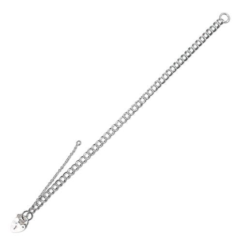 Silver Double Curb Link Charm Bracelet - John Ross Jewellers