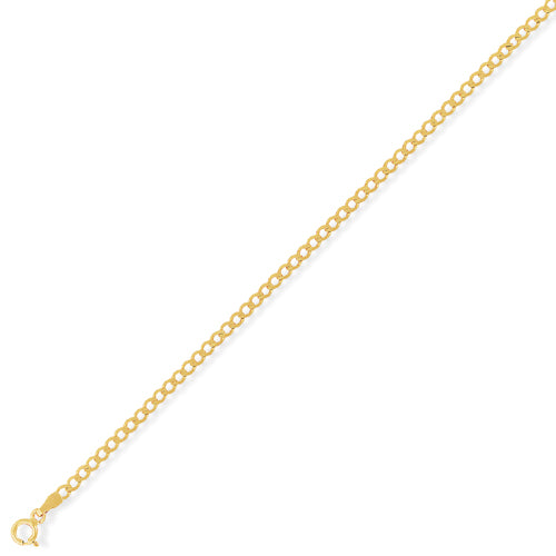 9ct Gold Flat Open Link Curb Chain - John Ross Jewellers