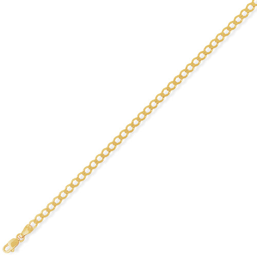 9ct Gold Curb Chain - Medium Light Look - John Ross Jewellers