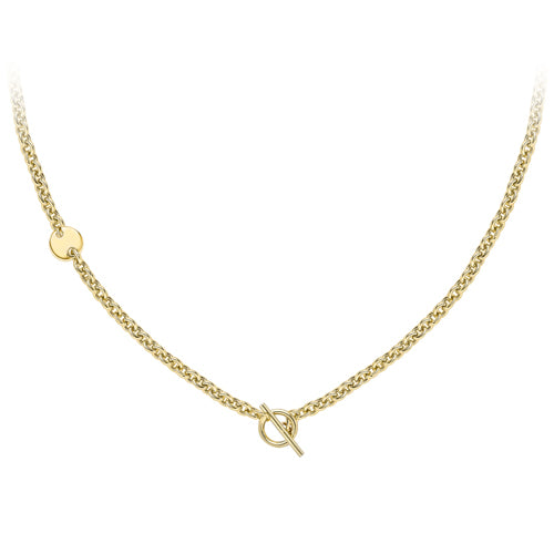 9ct Gold Modern T-Bar Necklace - John Ross Jewellers