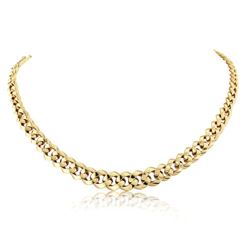 9ct Gold Chunky Graduated Curb Necklace - John Ross Jewellers