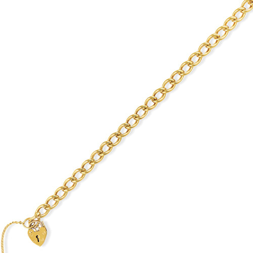 9ct Gold Charm Bracelet with Lock - John Ross Jewellers