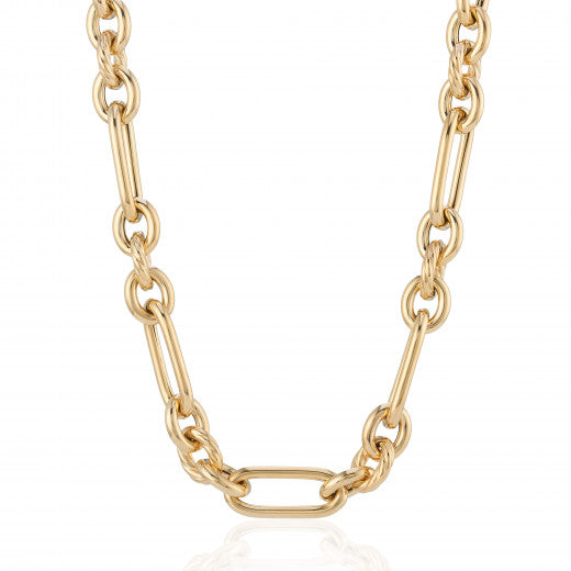 9ct Gold Long & Twist Link Necklace - John Ross Jewellers