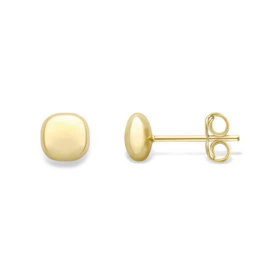 9ct Gold Square Puffed Stud Earrings | 6mm - John Ross Jewellers