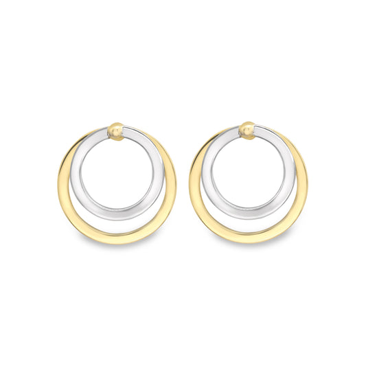 9ct Gold Two Tone "Wear Them Three Ways" Earrings | 16mm - John Ross Jewellers