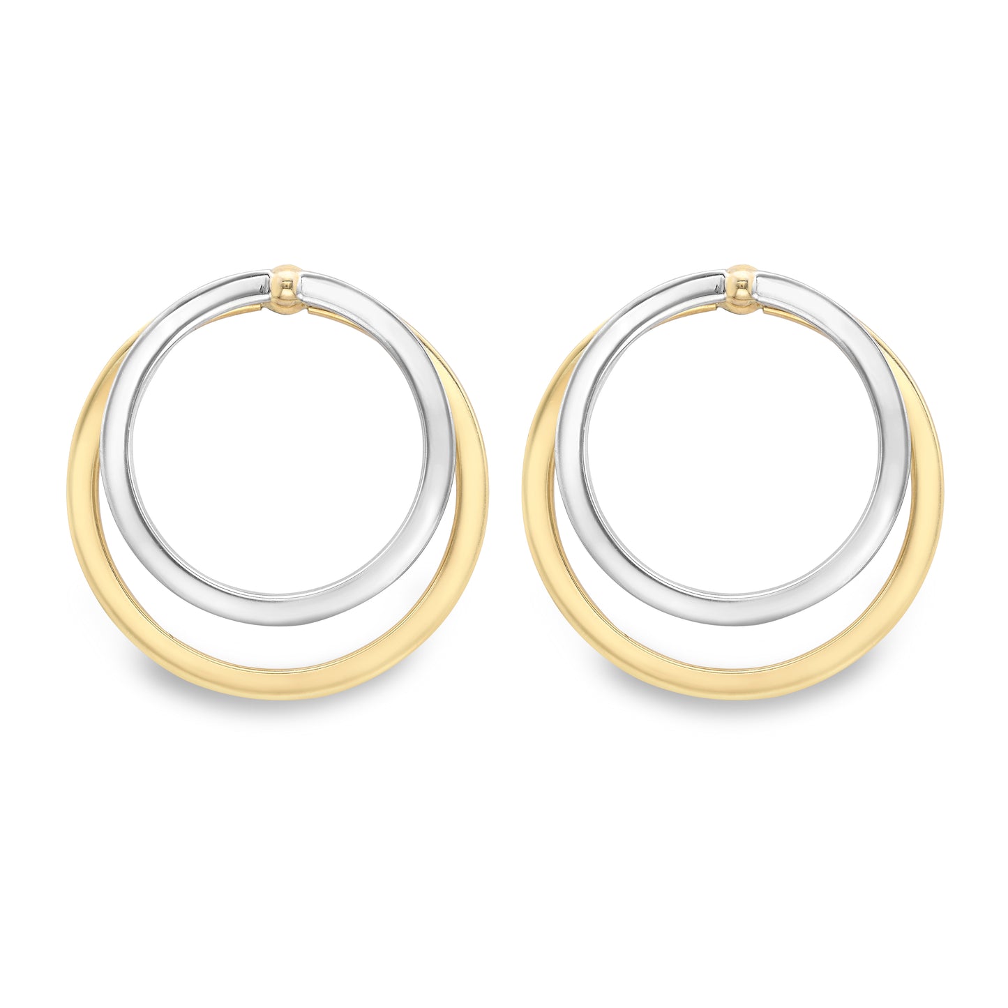 9ct Gold Two Tone "Wear Them Three Ways" Earrings | 21mm - John Ross Jewellers