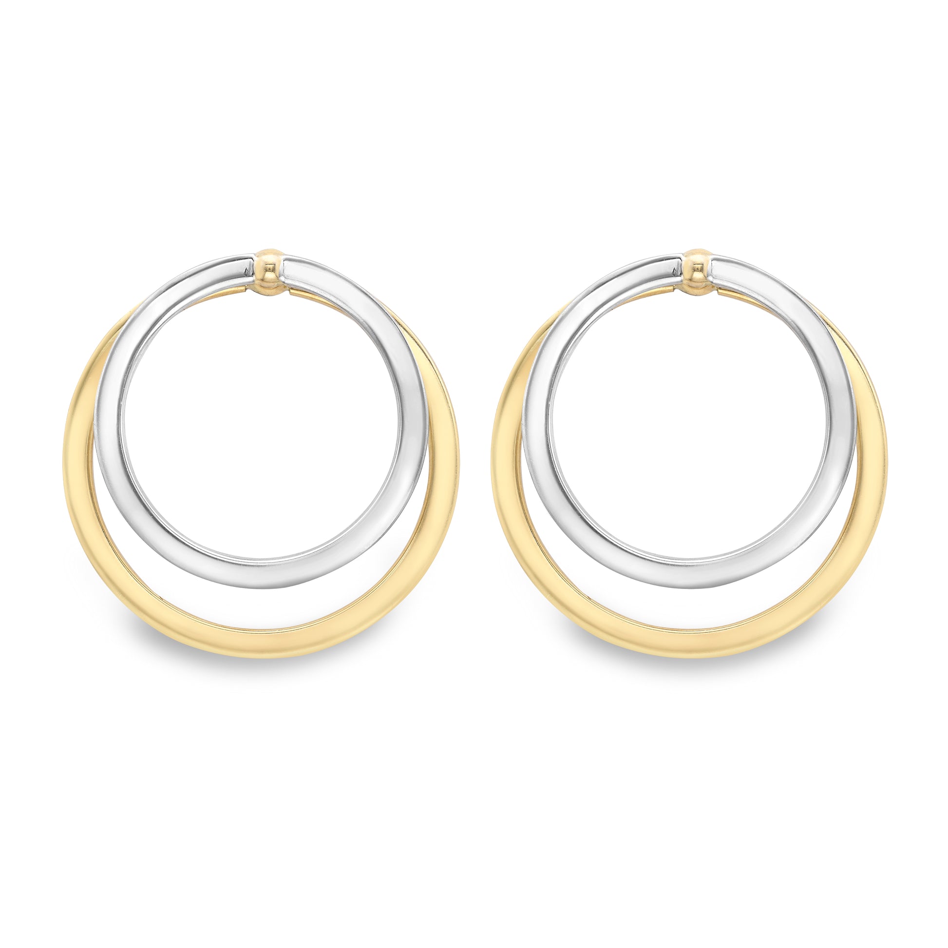 9ct Gold Two Tone "Wear Them Three Ways" Earrings | 21mm - John Ross Jewellers