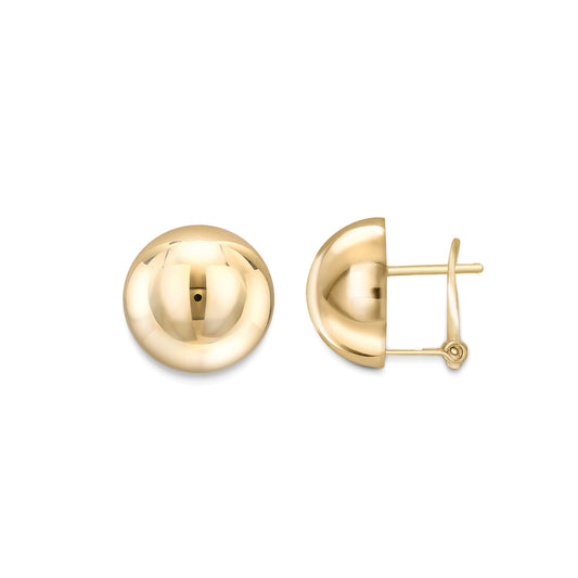 18ct Yellow Gold Polished Dome Earrings - John Ross Jewellers