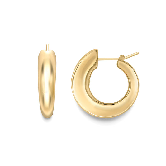 18ct Yellow Gold Round Hoop Earrings - John Ross Jewellers