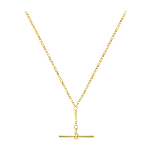 9ct Gold T-Bar Curb Necklace - John Ross Jewellers