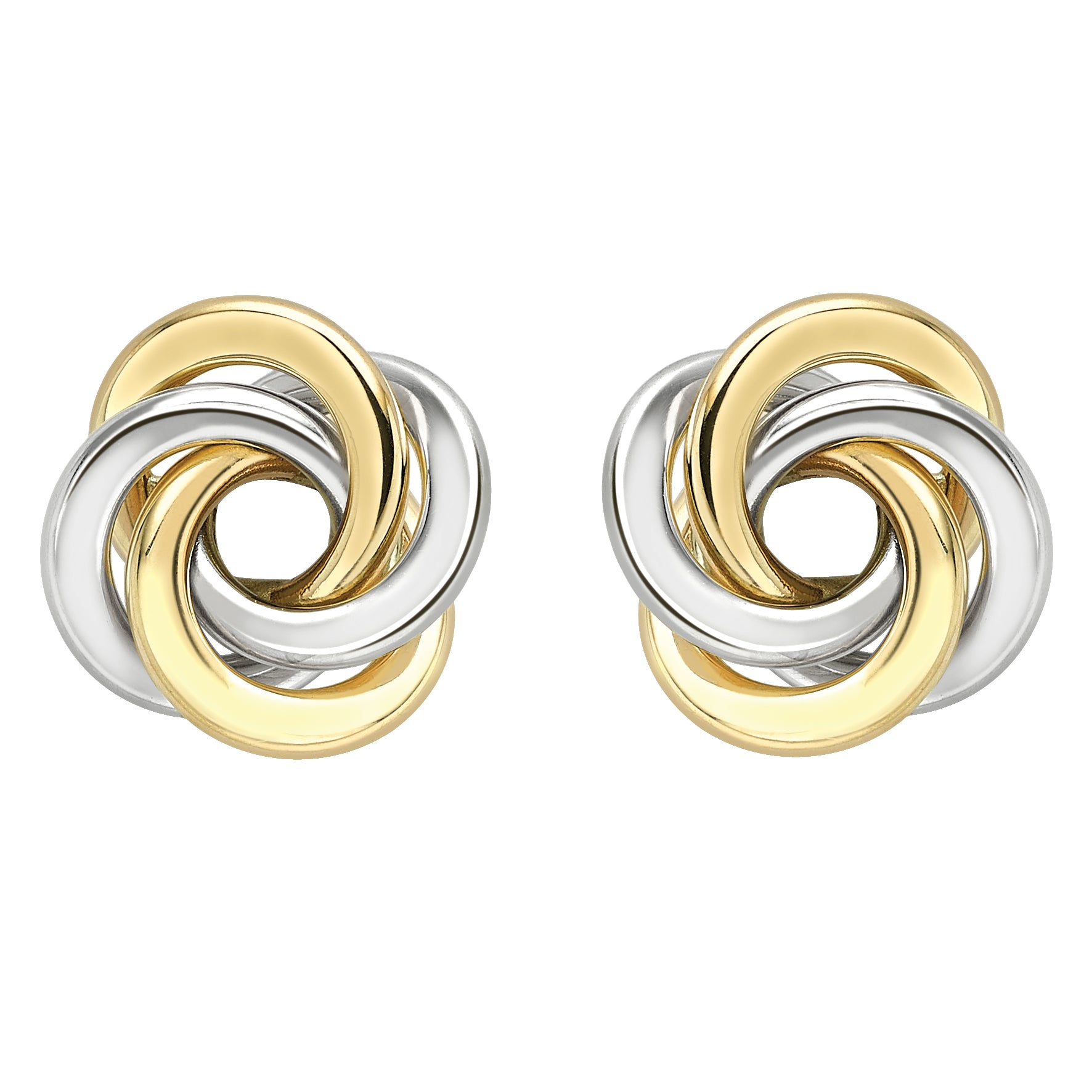 9ct Gold Knot Earrings - Two Tone - John Ross Jewellers