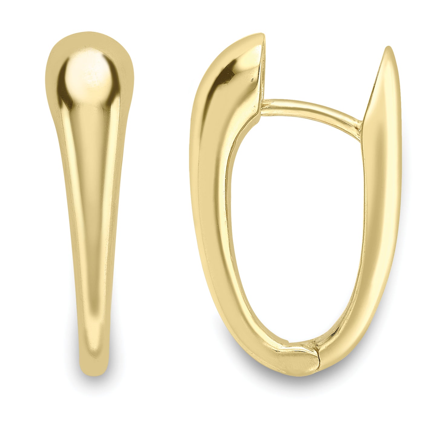9ct Gold Modern Huggie Hoop Earrings - John Ross Jewellers
