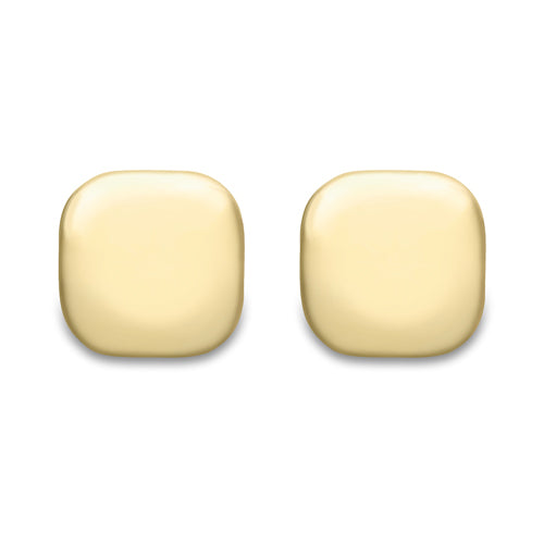 9ct Gold Square Puffed Stud Earrings | 10mm - John Ross Jewellers