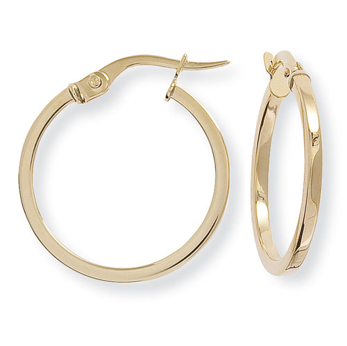 9ct Gold Classic Skinny Hoop Earrings - John Ross Jewellers
