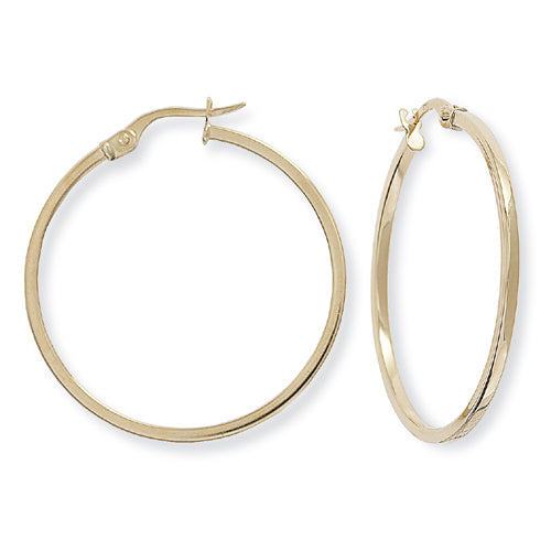 9ct Gold Classic Super Skinny Hoop Earrings - John Ross Jewellers
