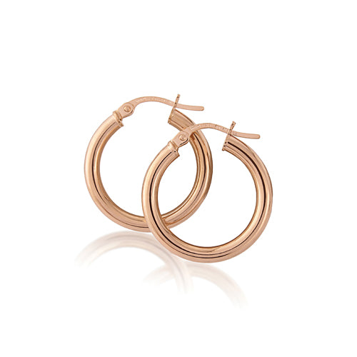 9ct Rose Gold Hoop Earrings | 20mm - John Ross Jewellers