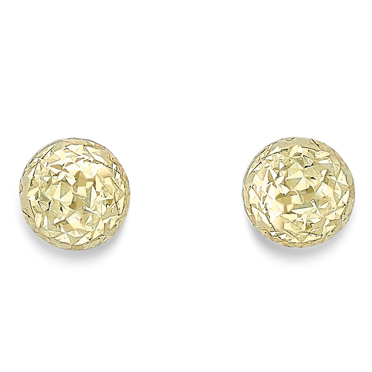 9ct Gold Diamond Cut Ball Stud Earrings - John Ross Jewellers