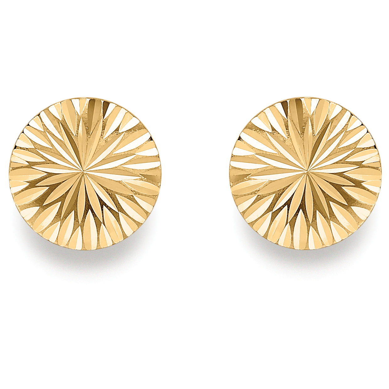 9ct Gold Flat Diamond Cut Earrings - John Ross Jewellers