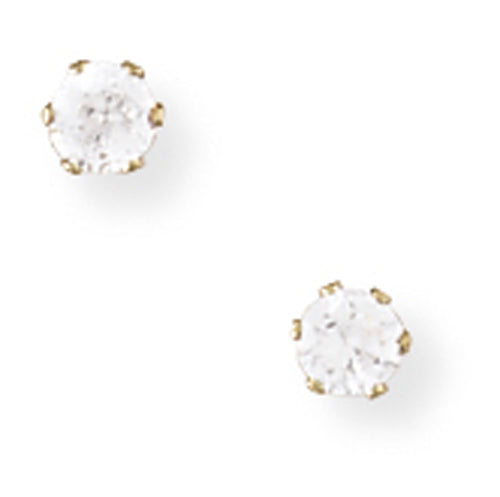 9ct Gold Claw-set 3mm CZ Earrings - John Ross Jewellers