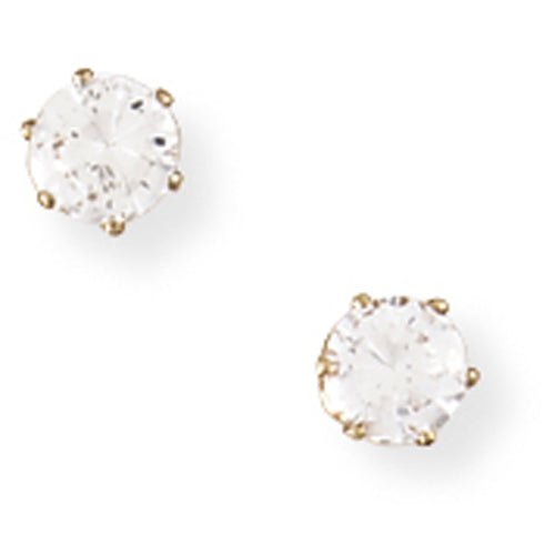 9ct Gold Claw-set 4mm CZ Earrings - John Ross Jewellers