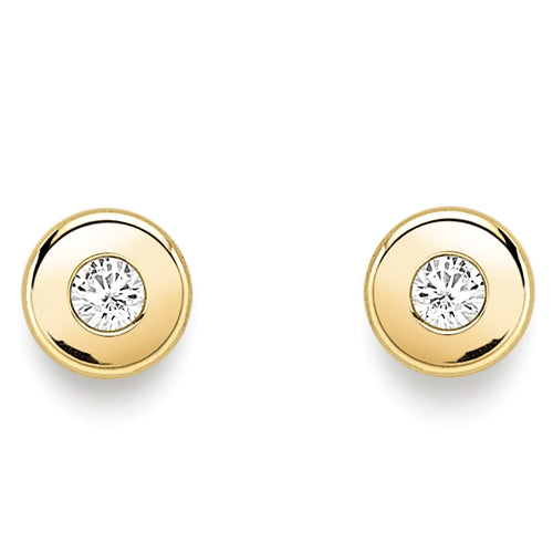 9ct Gold Cubic Zirconia Stud Earrings - John Ross Jewellers