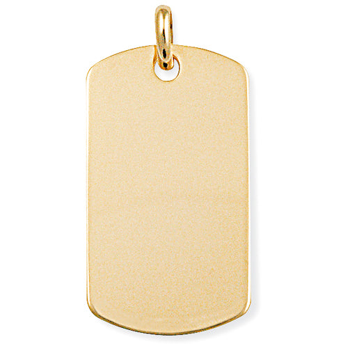 9ct Gold Tag Disc Large - John Ross Jewellers
