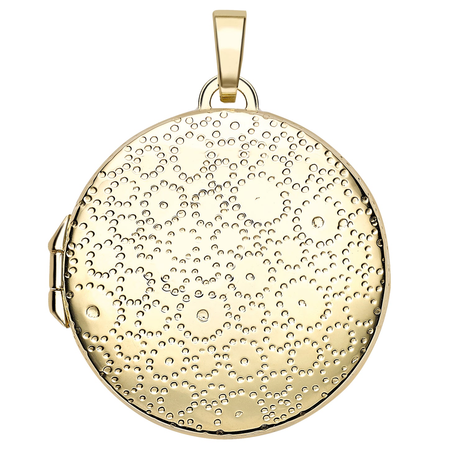 9ct Gold Round Dotted Locket and Chain - John Ross Jewellers