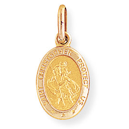 9ct Gold Oval St. Christopher Medallion - Small - John Ross Jewellers