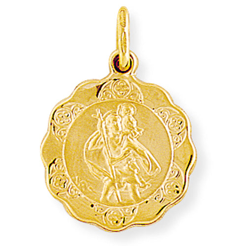 9ct Gold St Christopher Medal Pendant & Chain - John Ross Jewellers