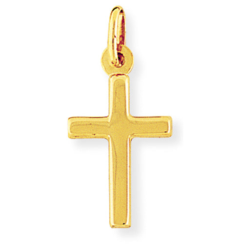 9ct Gold Plain Polished Cross Necklace - Small - John Ross Jewellers