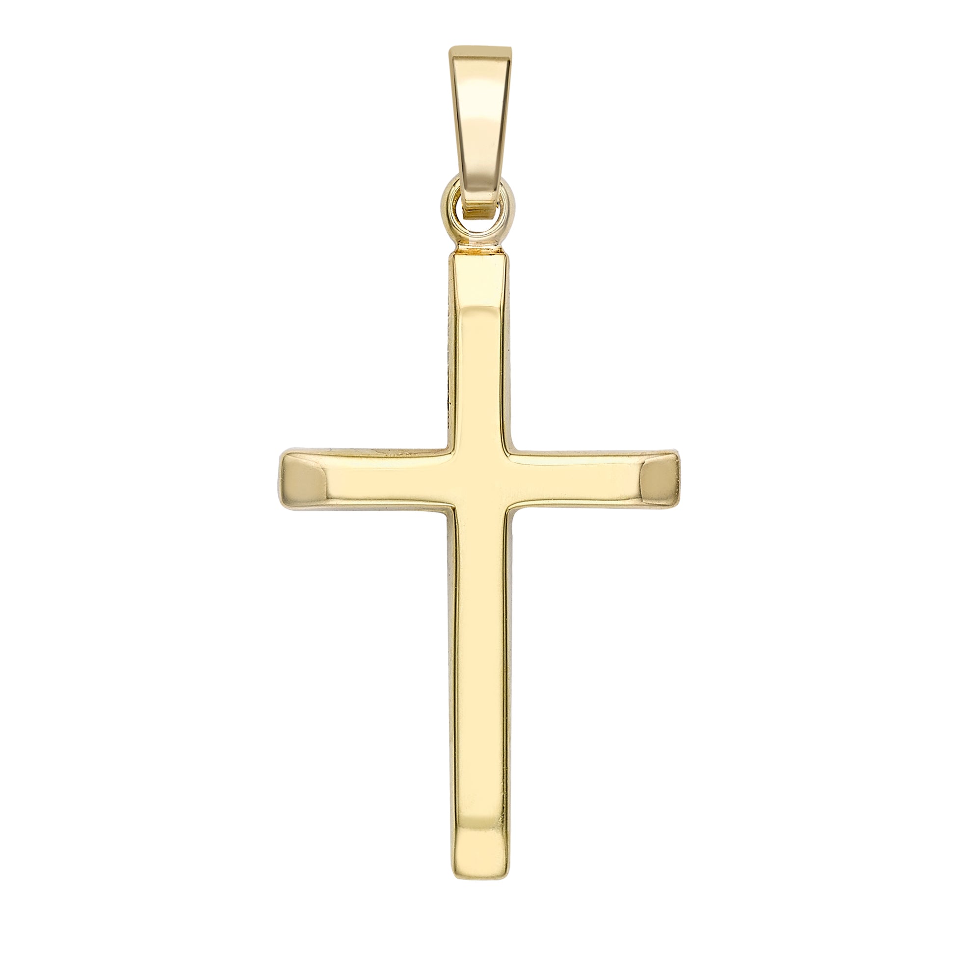 9ct Gold Solid Cross Necklace - Small - John Ross Jewellers