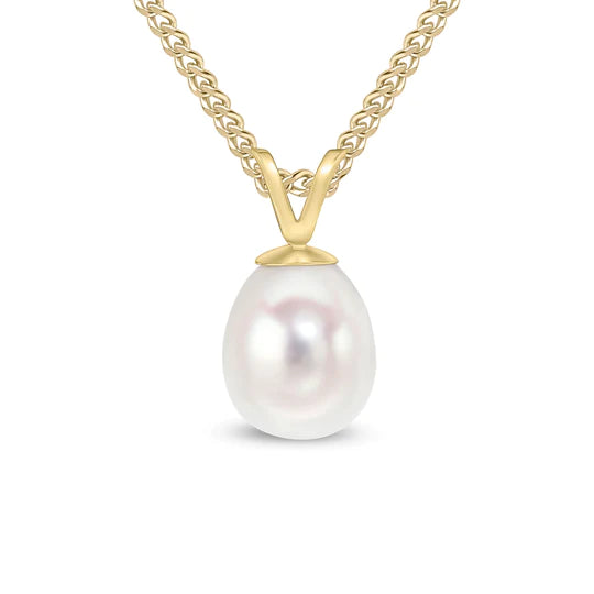 9ct Gold Freshwater Pearl Pendant Necklace | 7mm - John Ross Jewellers