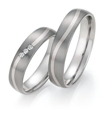 Titanium & 14ct White Gold Wedding Ring | 6mm - John Ross Jewellers
