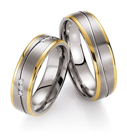 Titanium & 14ct Yellow Gold Wedding Ring | 6mm - John Ross Jewellers