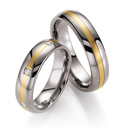Titanium & 14ct Yellow Gold Wedding Ring | 5.5mm - John Ross Jewellers