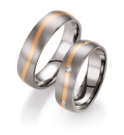 Titanium & 14ct Rose Gold Wedding Ring | 6mm - John Ross Jewellers