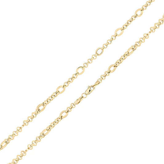 9ct Gold Belcher & Oval Bracelet - John Ross Jewellers